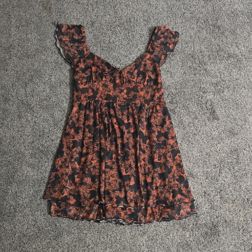 Wild Fable Black and Orange Striped Top